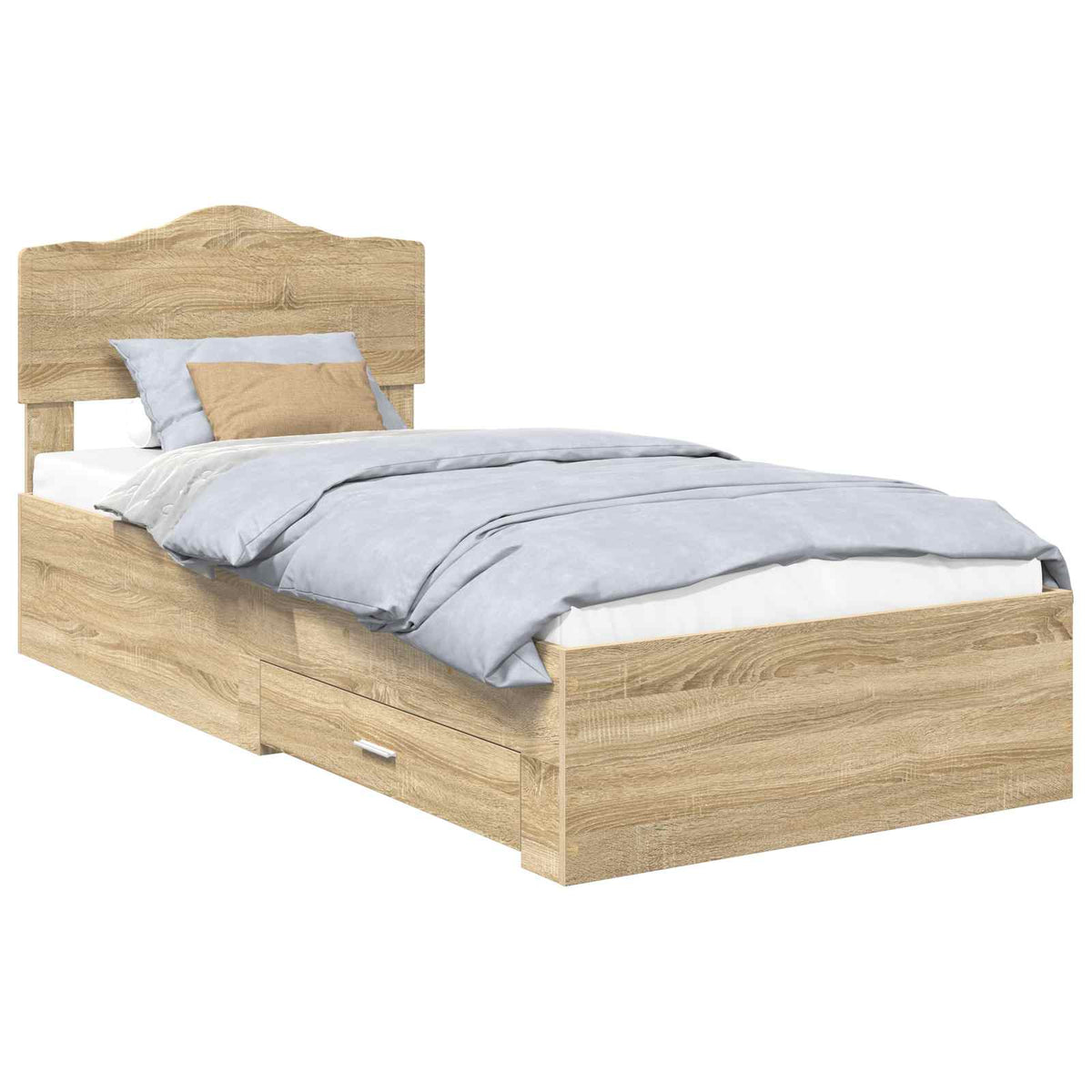 Struttura del letto Rovere Sonoma 90 x 200 cm Legno multistrato | homemem39