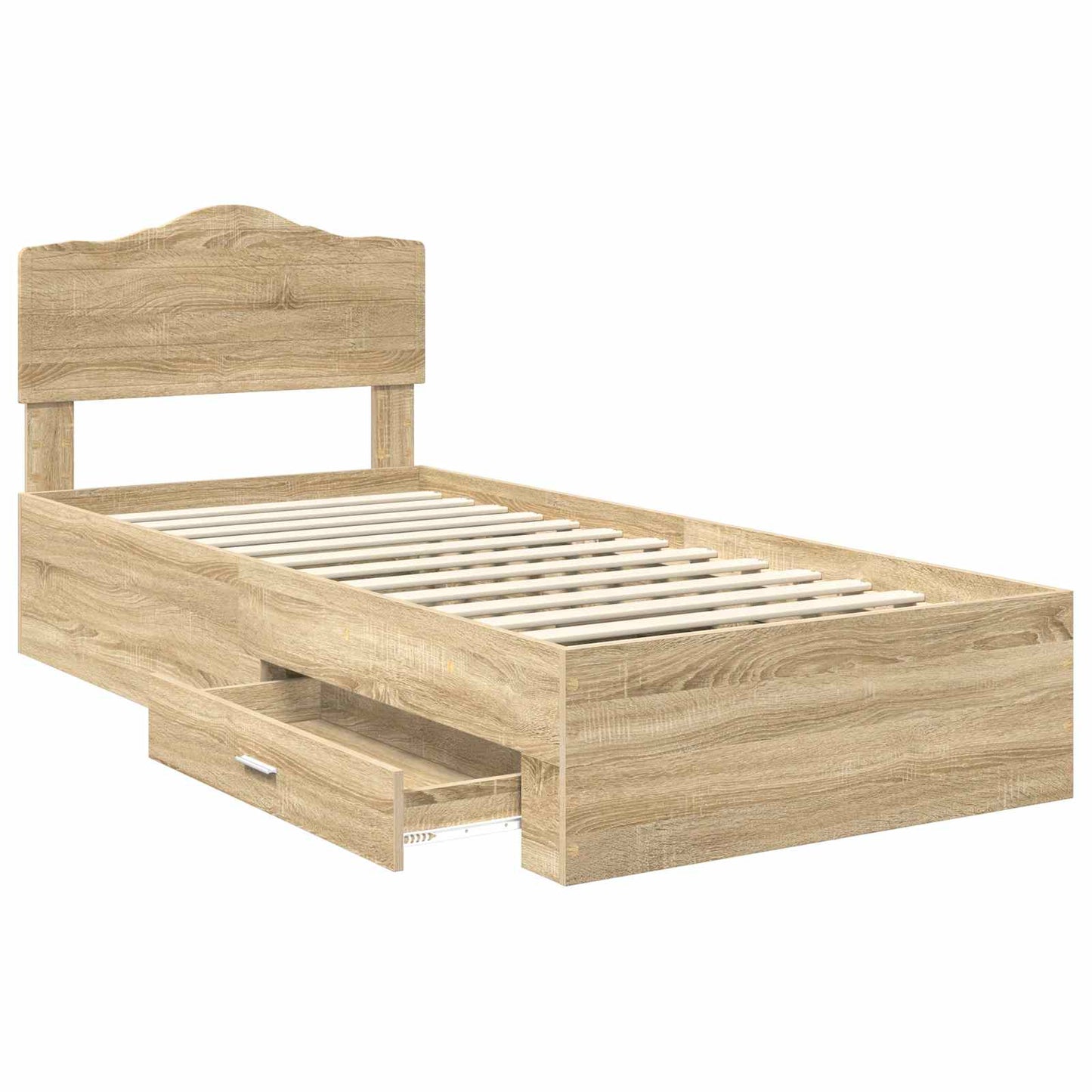 Struttura del letto Rovere Sonoma 90 x 200 cm Legno multistrato | homemem39