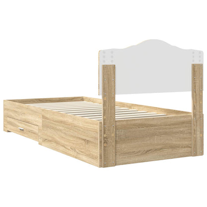 Struttura del letto Rovere Sonoma 90 x 200 cm Legno multistrato | homemem39