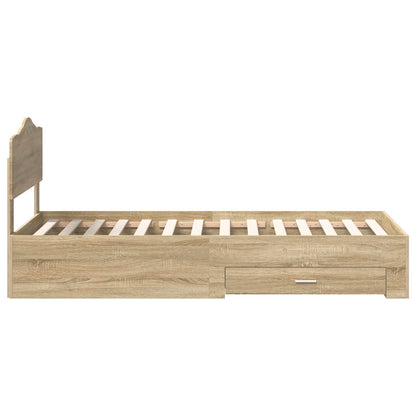 Struttura del letto Rovere Sonoma 90 x 200 cm Legno multistrato | homemem39