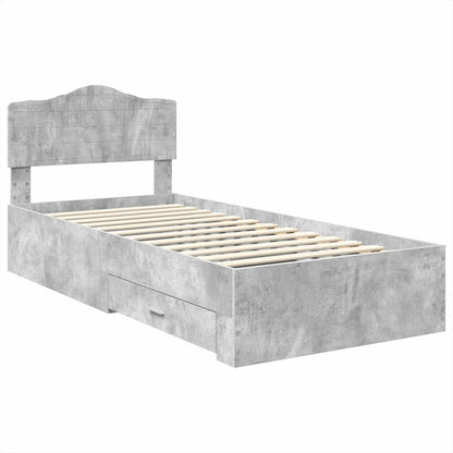 Struttura del letto con testiera Grigio cemento 90 x 200 cm | homemem39