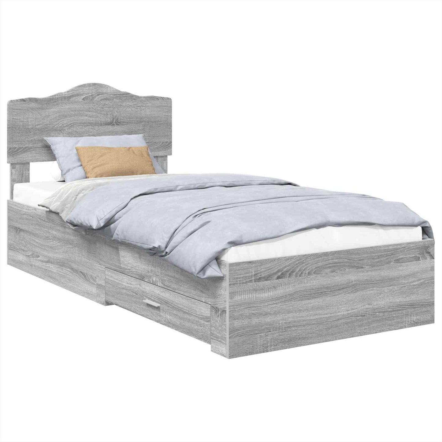 Struttura del letto Grigio Sonoma 90 x 200 cm Legno multistrato | homemem39