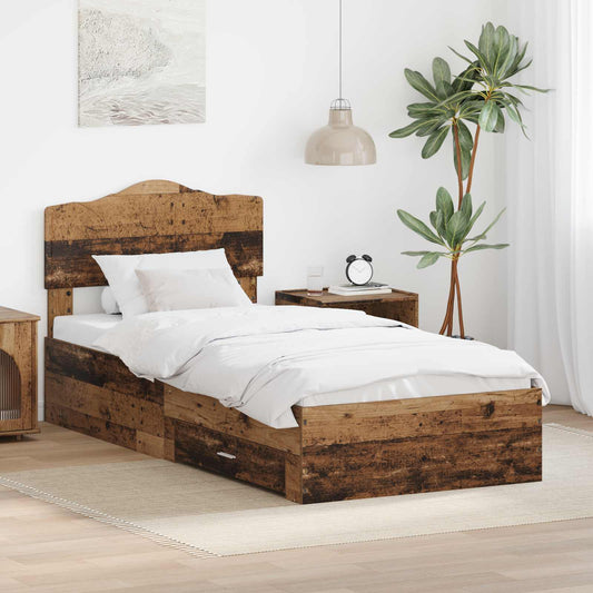 Struttura del letto Legno vecchio 90 x 200 cm Legno multistrato | homemem39