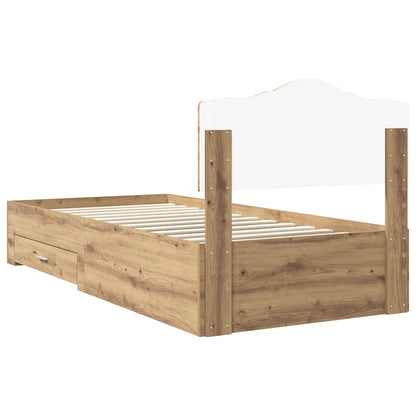 Struttura del letto con cassetto Rovere artigianale 90 x 200 cm | homemem39