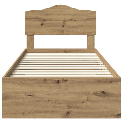 Struttura del letto con cassetto Rovere artigianale 90 x 200 cm | homemem39