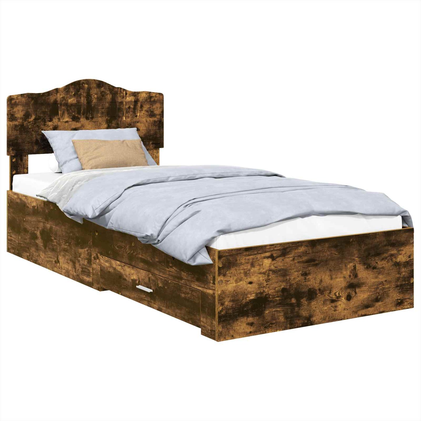 Struttura del letto Rovere fumé 90 x 190 cm Legno multistrato | homemem39