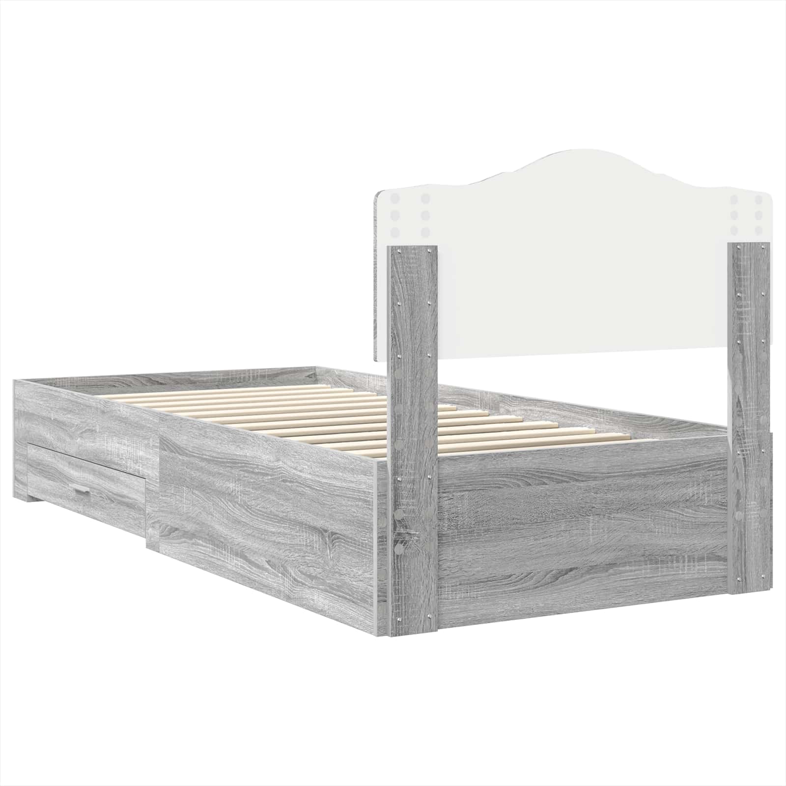 Struttura del letto Grigio Sonoma 90 x 190 cm Legno multistrato | homemem39