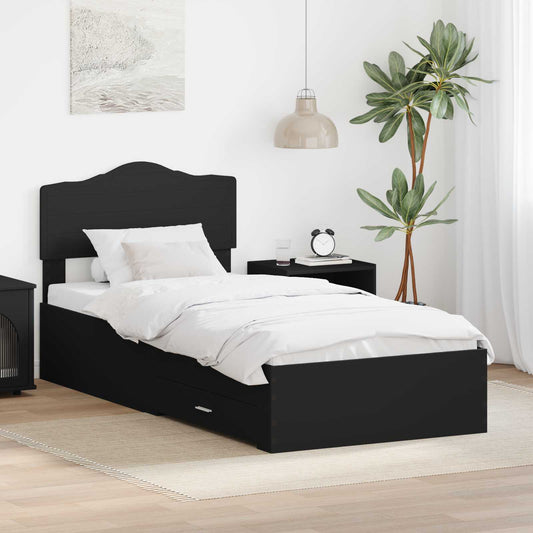 Struttura del letto Nero 70 x 190 cm Legno multistrato | homemem39