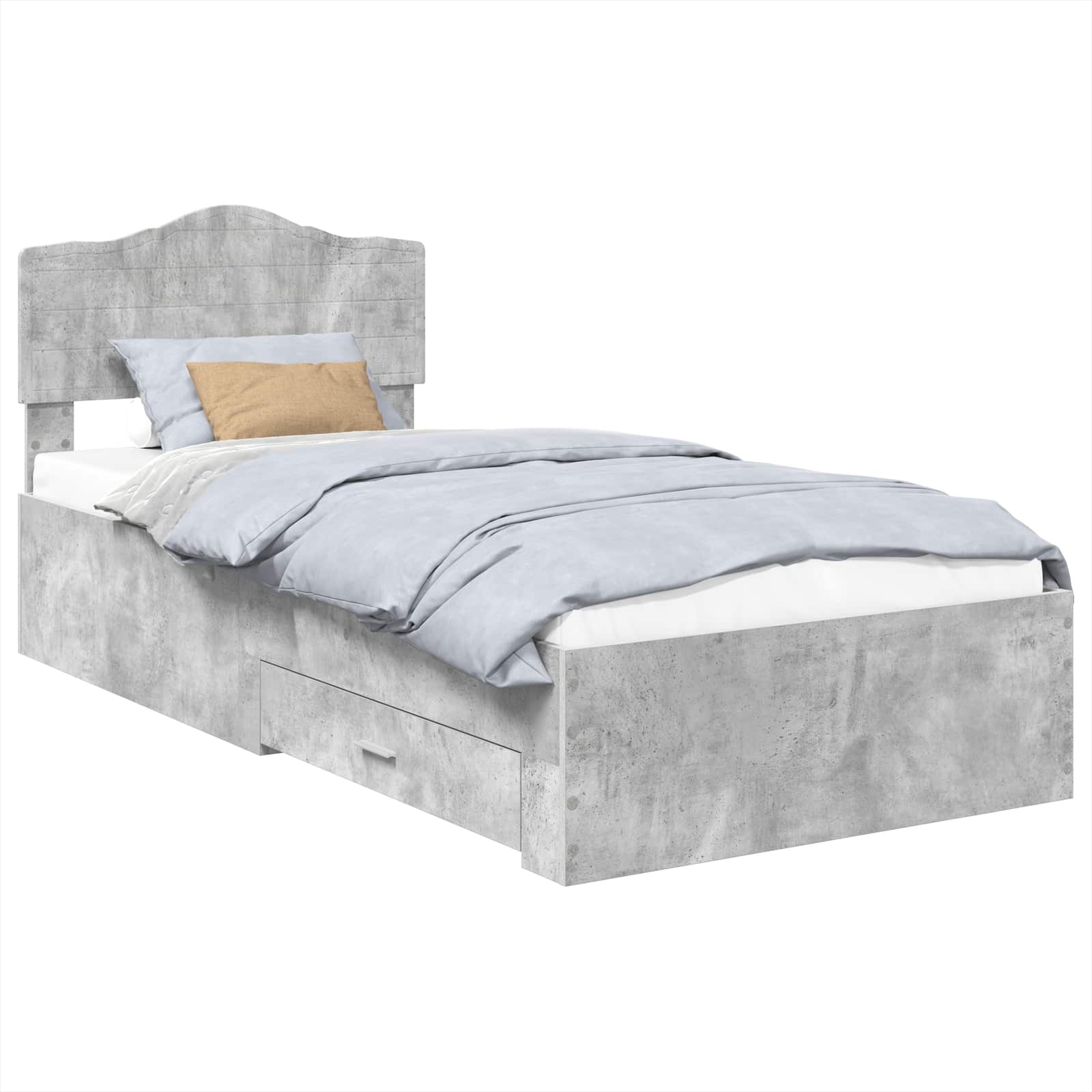 Struttura del letto con testiera Grigio cemento 70 x 190 cm | homemem39