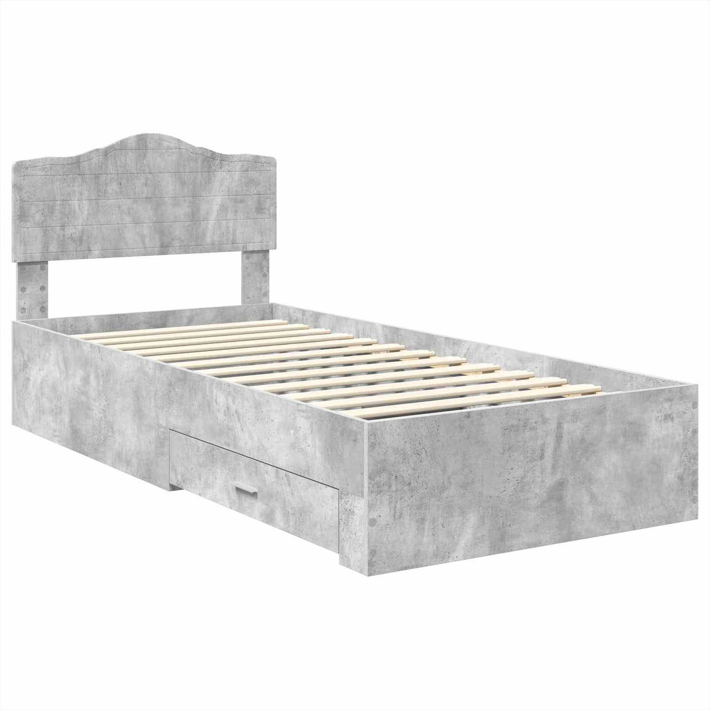 Struttura del letto con testiera Grigio cemento 70 x 190 cm | homemem39