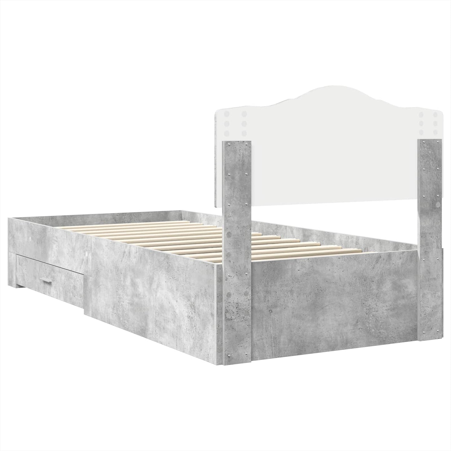 Struttura del letto con testiera Grigio cemento 70 x 190 cm | homemem39
