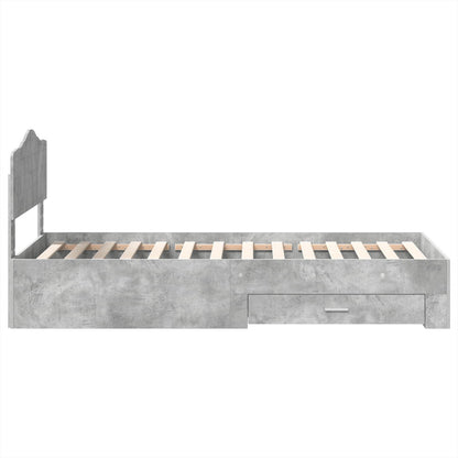 Struttura del letto con testiera Grigio cemento 70 x 190 cm | homemem39