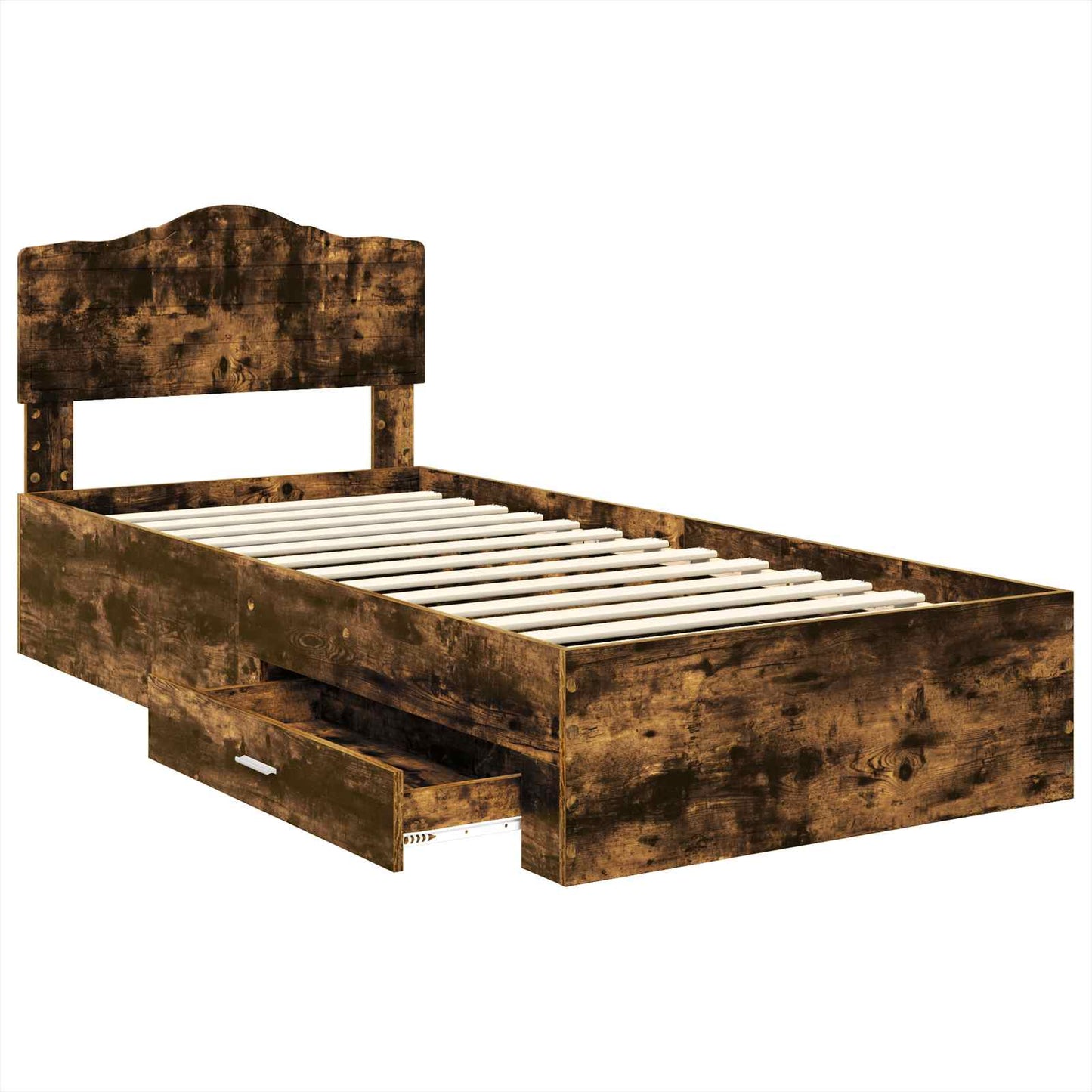 Struttura del letto Rovere fumé 70 x 190 cm Legno multistrato | homemem39