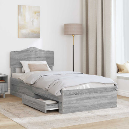 Struttura del letto Grigio Sonoma 70 x 190 cm Legno multistrato | homemem39