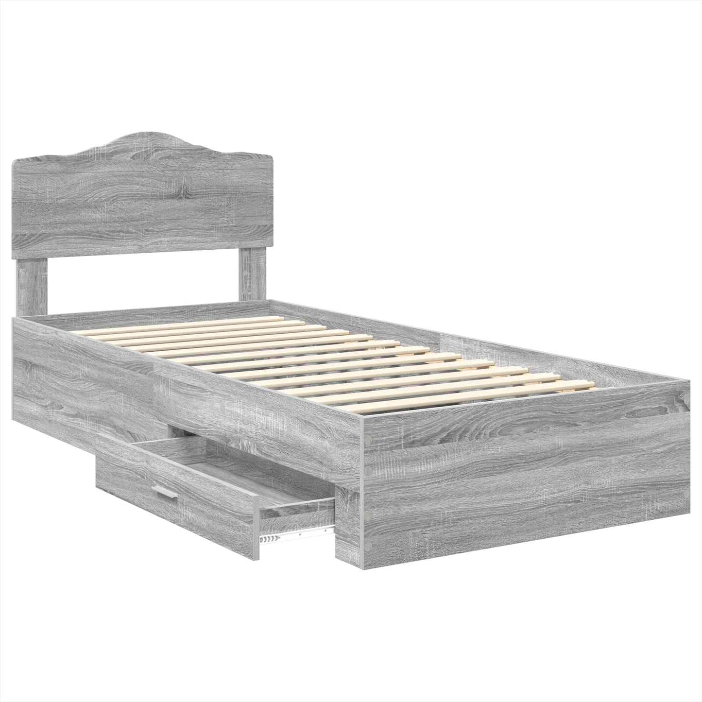 Struttura del letto Grigio Sonoma 70 x 190 cm Legno multistrato | homemem39