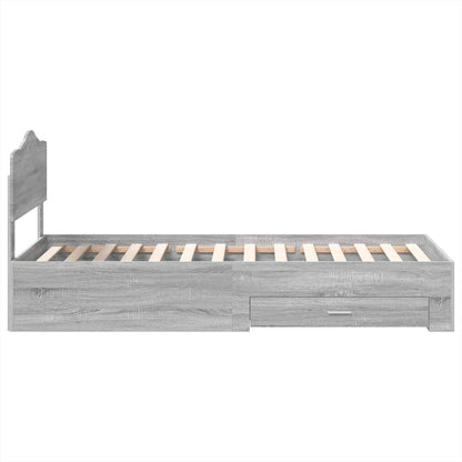 Struttura del letto Grigio Sonoma 70 x 190 cm Legno multistrato | homemem39