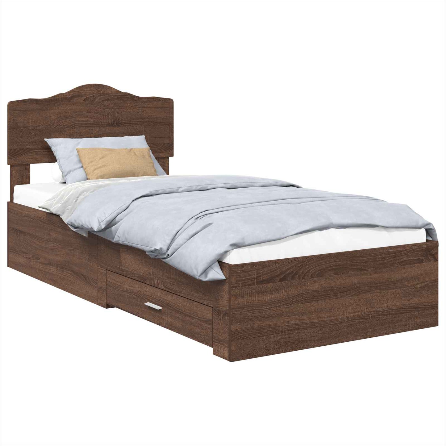 Struttura del letto con testiera Rovere Marrone 70 x 190 cm | homemem39