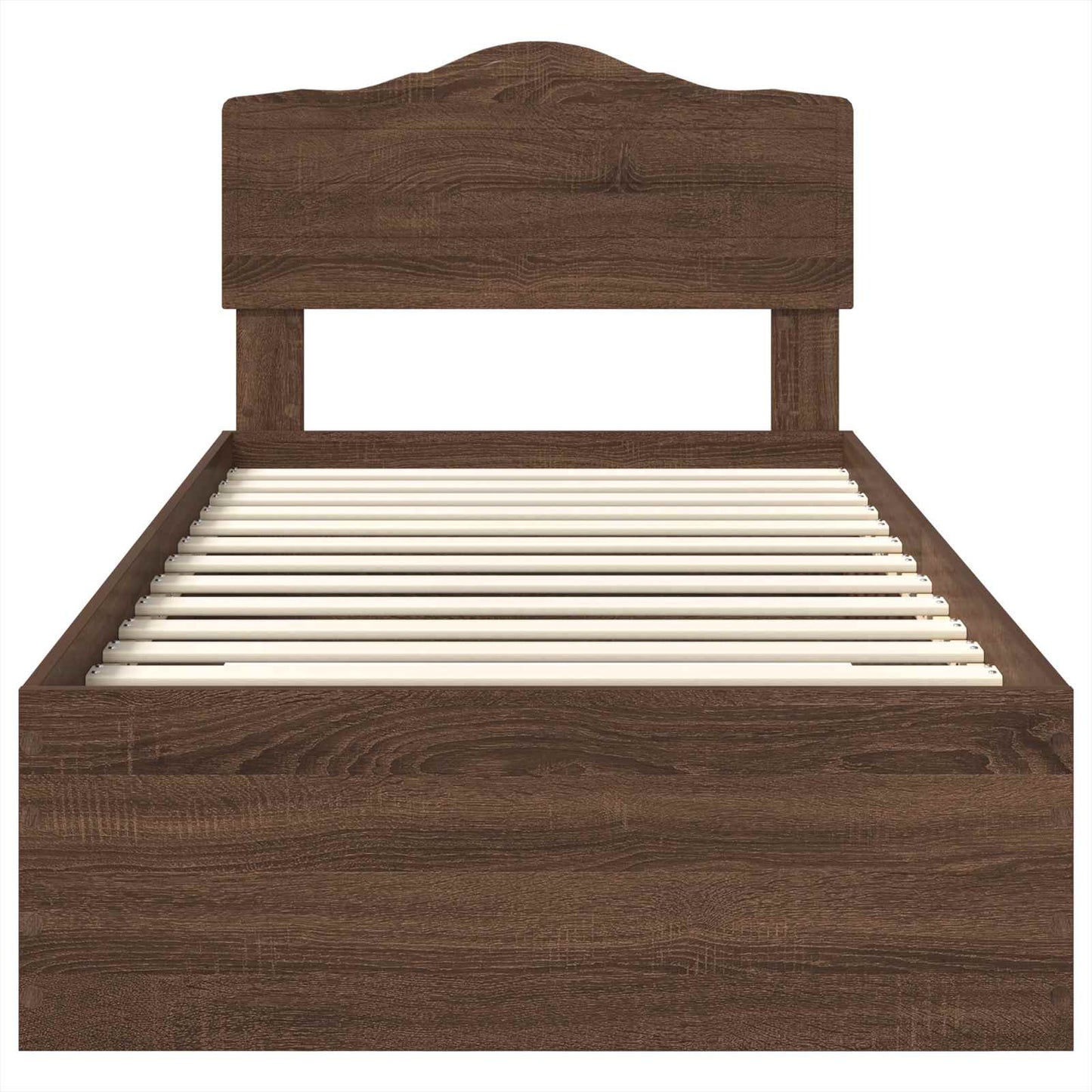 Struttura del letto con testiera Rovere Marrone 70 x 190 cm | homemem39