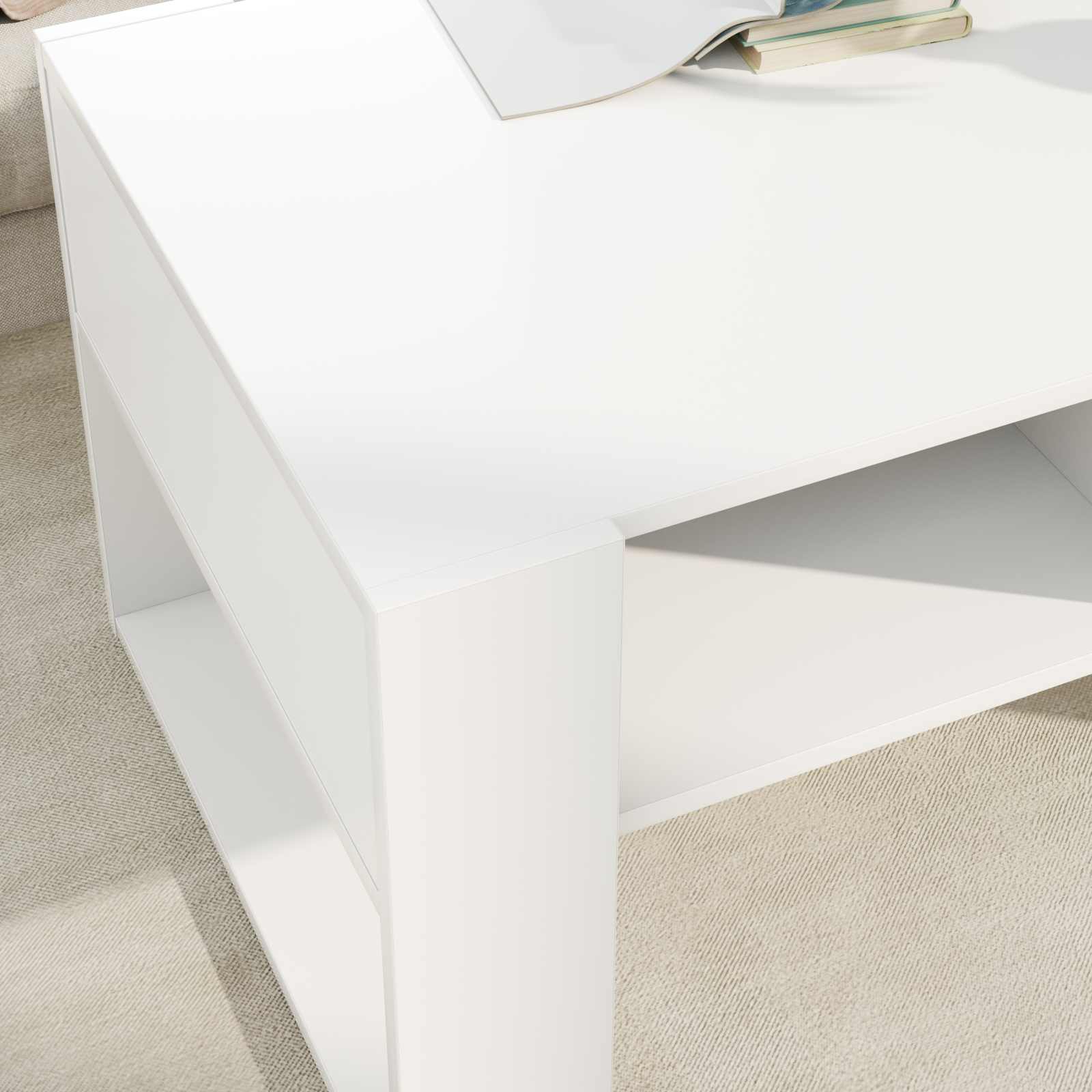 Tavolino da salotto Bianco 92 x 53 x 45 cm Legno multistrato | homemem39