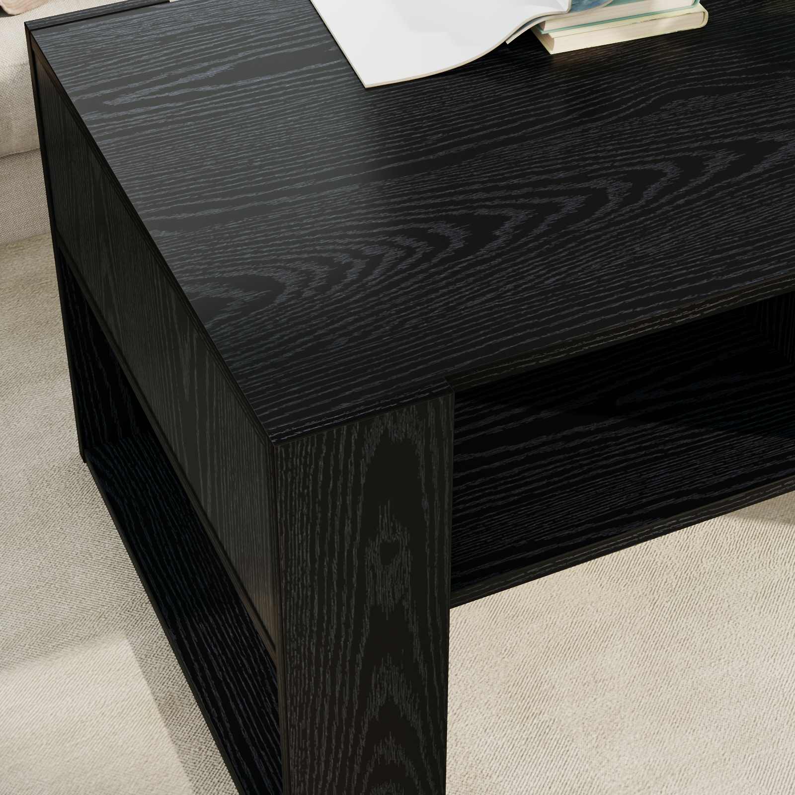Tavolino da salotto Rovere Nero 92 x 53 x 45 cm | homemem39