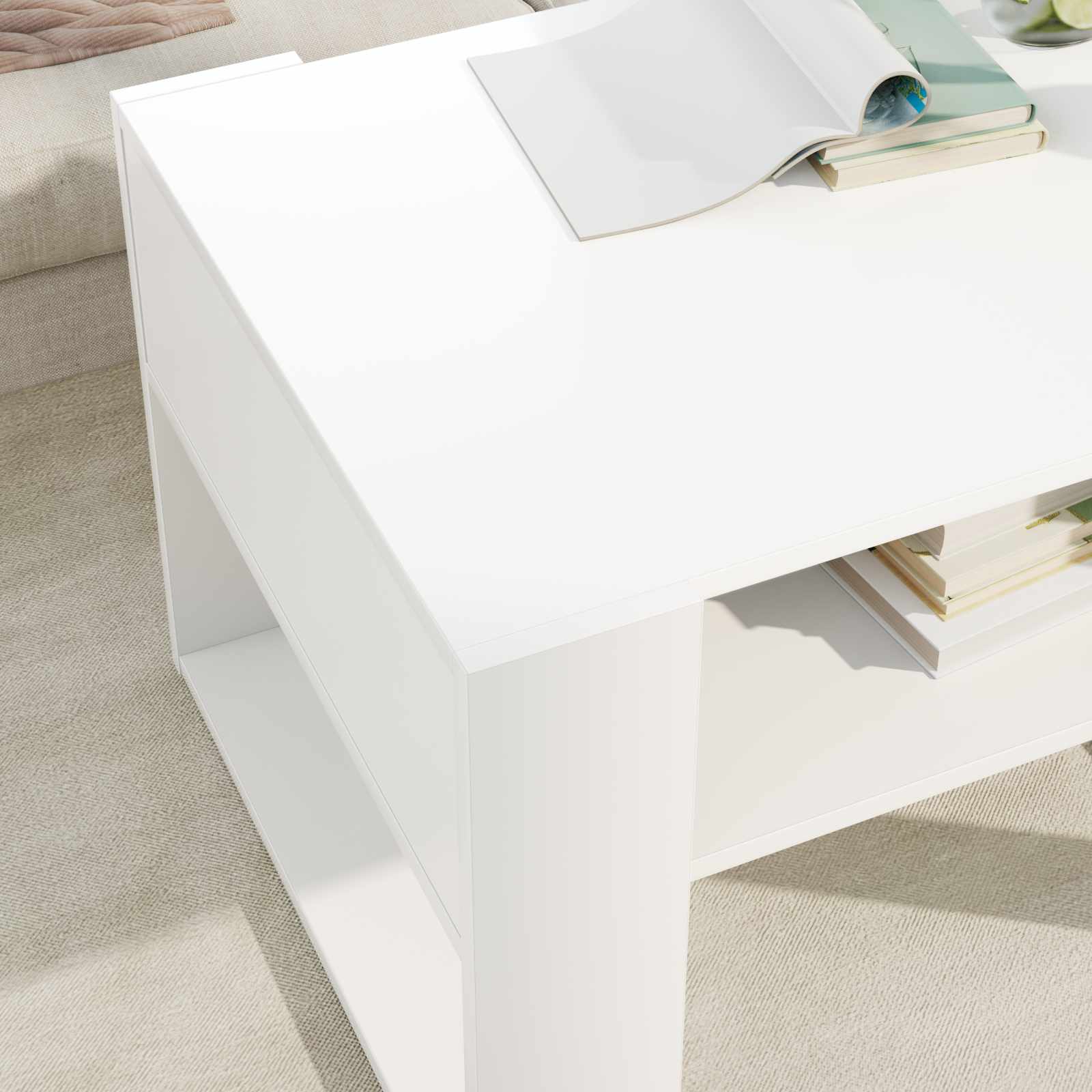 Tavolino da salotto Bianco 66 x 53 x 45 cm Legno multistrato | homemem39