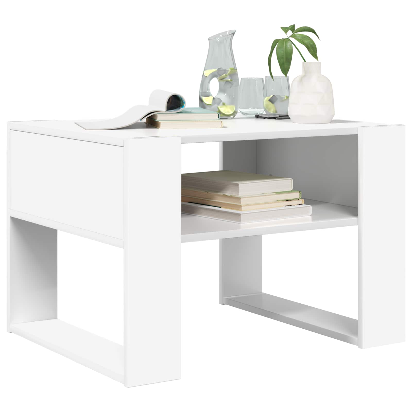Tavolino da salotto Bianco 66 x 53 x 45 cm Legno multistrato | homemem39