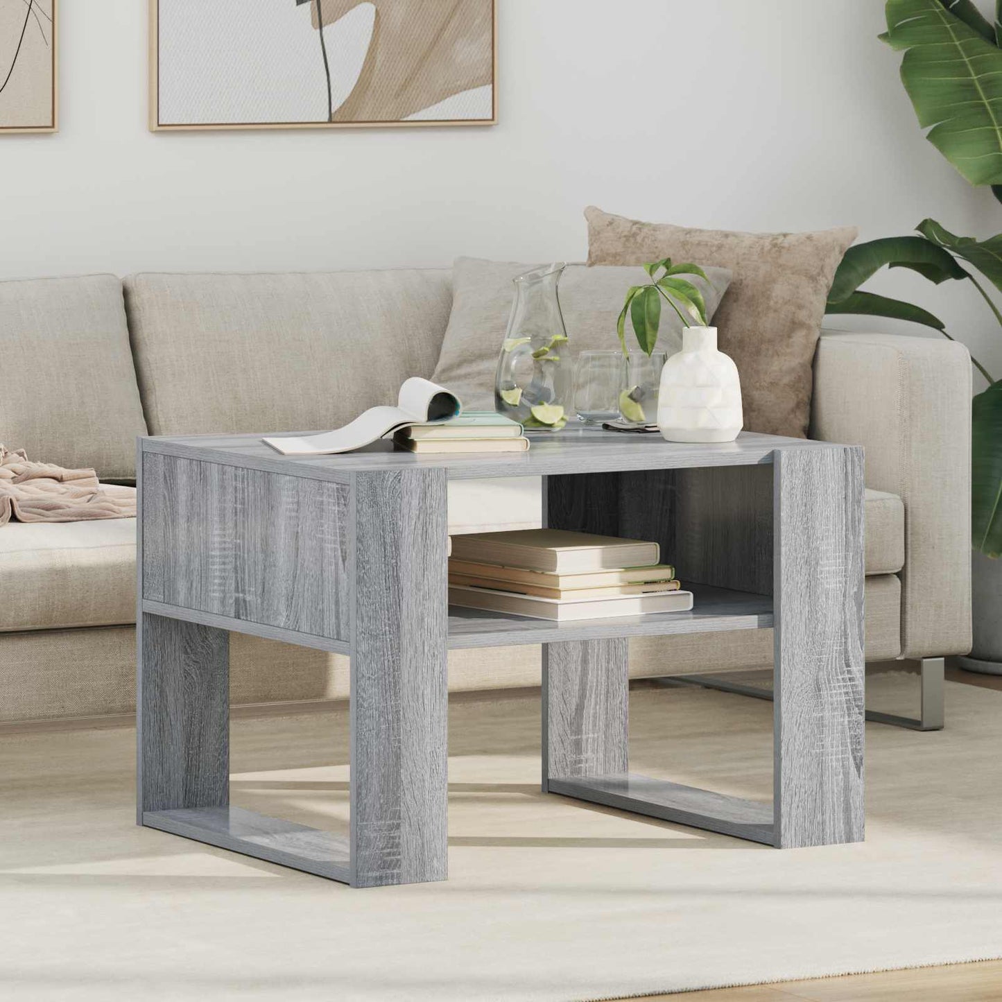 Tavolino da salotto Grigio Sonoma 66 x 53 x 45 cm | homemem39