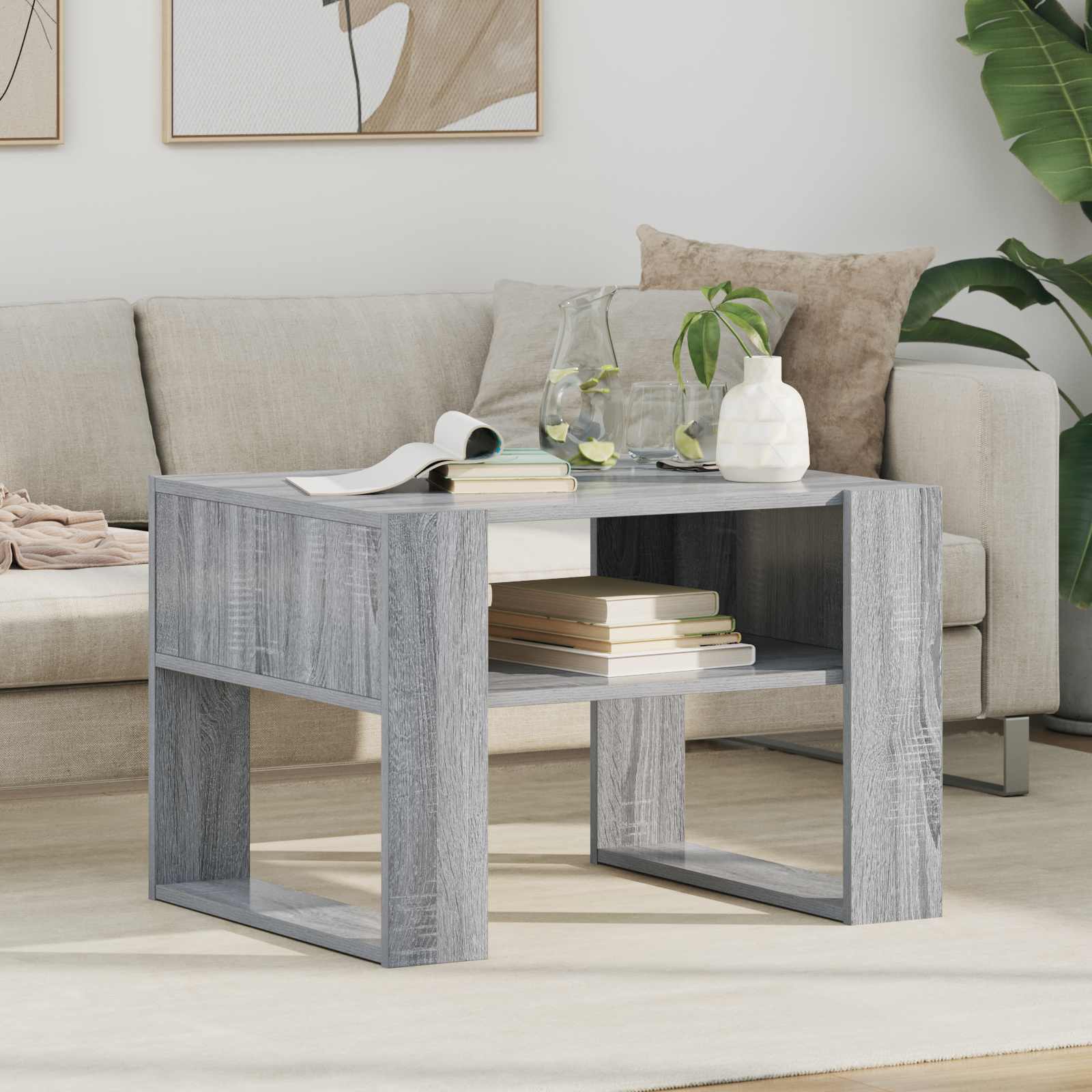 Tavolino da salotto Grigio Sonoma 66 x 53 x 45 cm | homemem39