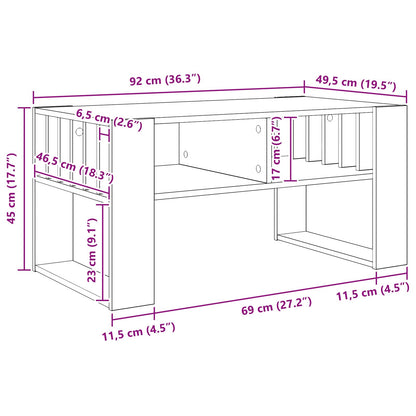 Tavolino da salotto Rovere Nero 92 x 49,5 x 45 cm | homemem39