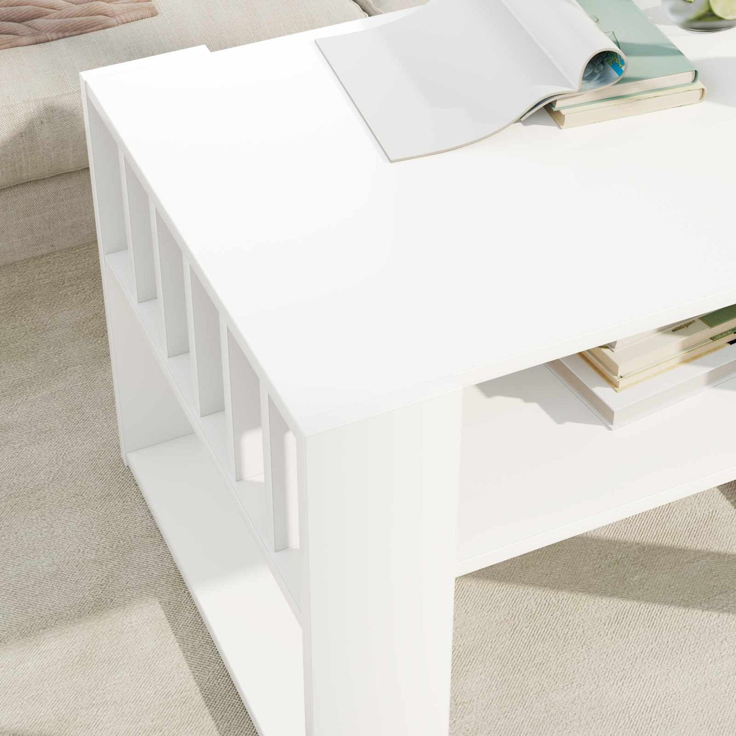 Tavolino da salotto Bianco 66 x 49,5 x 45 cm Legno multistrato | homemem39