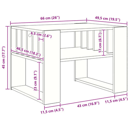Tavolino da salotto Grigio cemento 66 x 49,5 x 45 cm | homemem39
