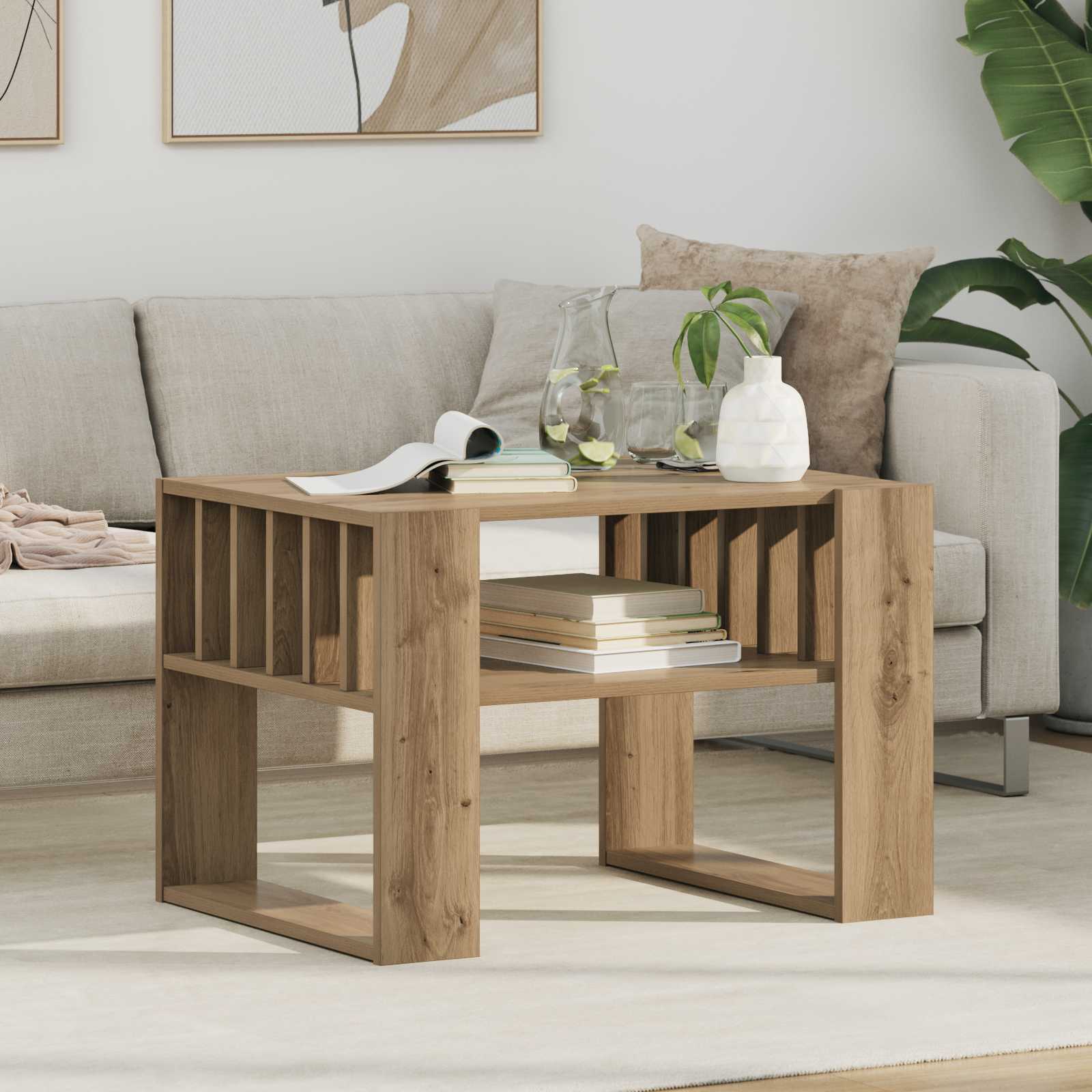 Tavolino da salotto Rovere artigianale 66 x 49,5 x 45 cm | homemem39