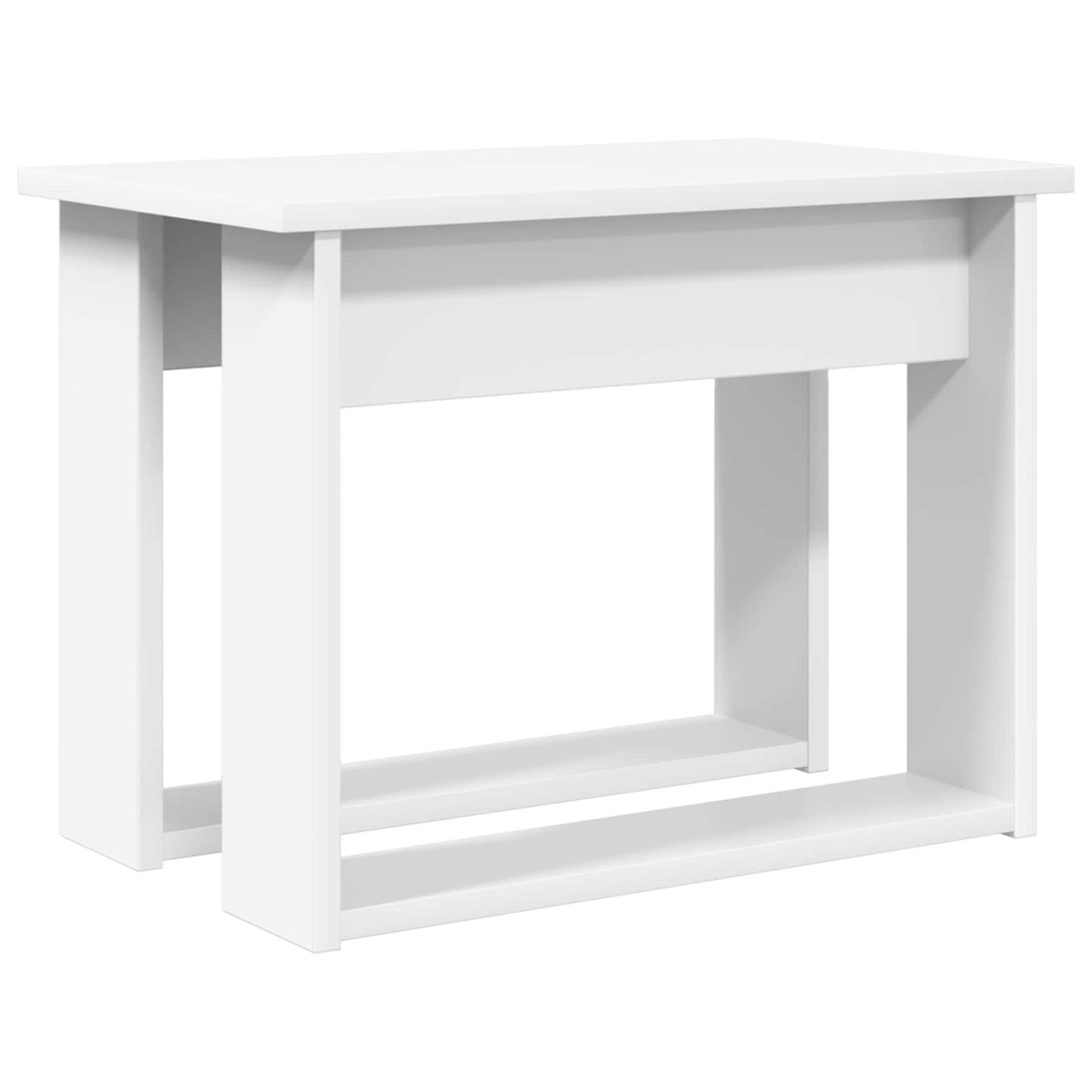 Set di Tavolini da Caffè 2 pcs Bianco Legno multistrato | homemem39