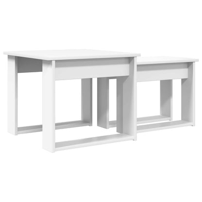 Set di Tavolini da Caffè 2 pcs Bianco Legno multistrato | homemem39