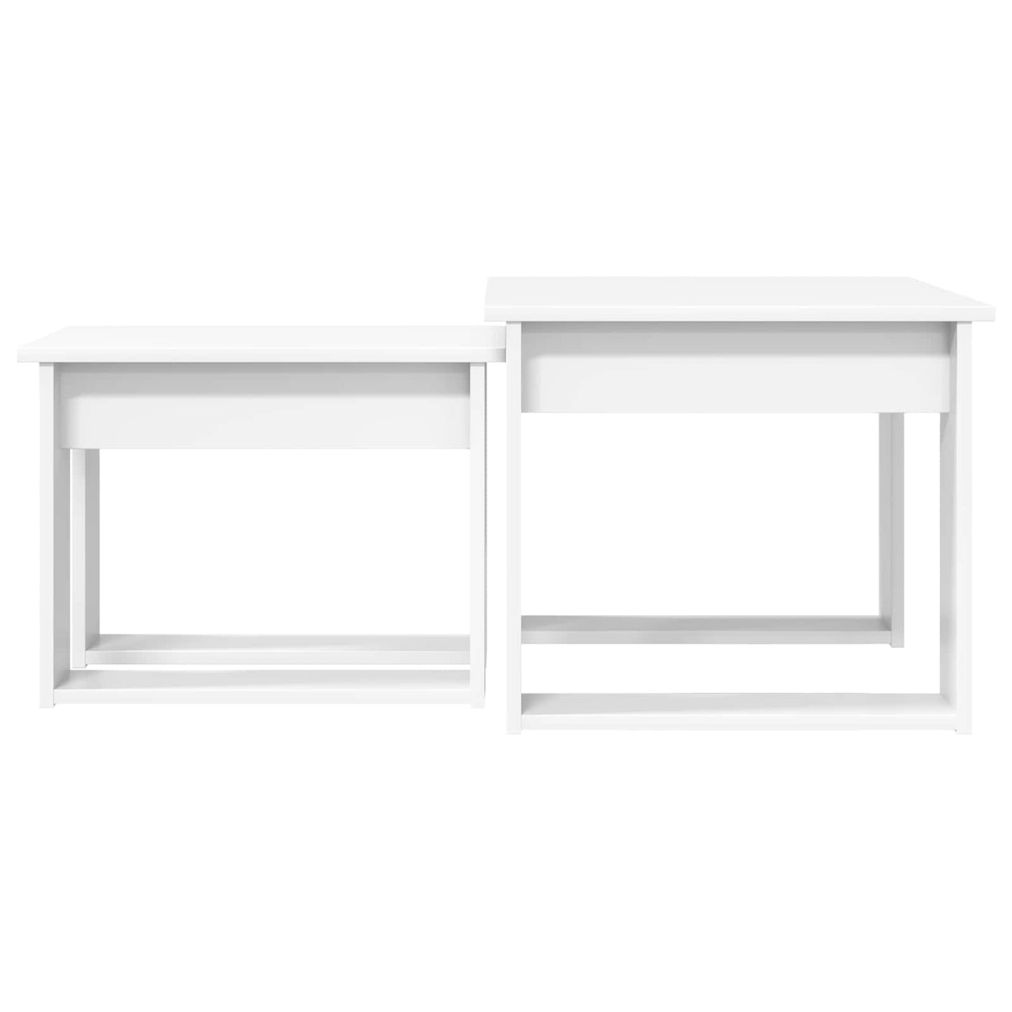 Set di Tavolini da Caffè 2 pcs Bianco Legno multistrato | homemem39