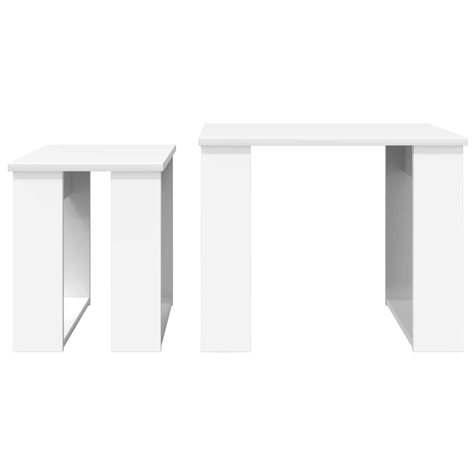 Set di Tavolini da Caffè 2 pcs Bianco Legno multistrato | homemem39
