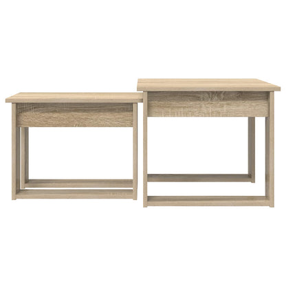 Set di Tavolini da Caffè 2 pcs Rovere Sonoma Legno multistrato | homemem39