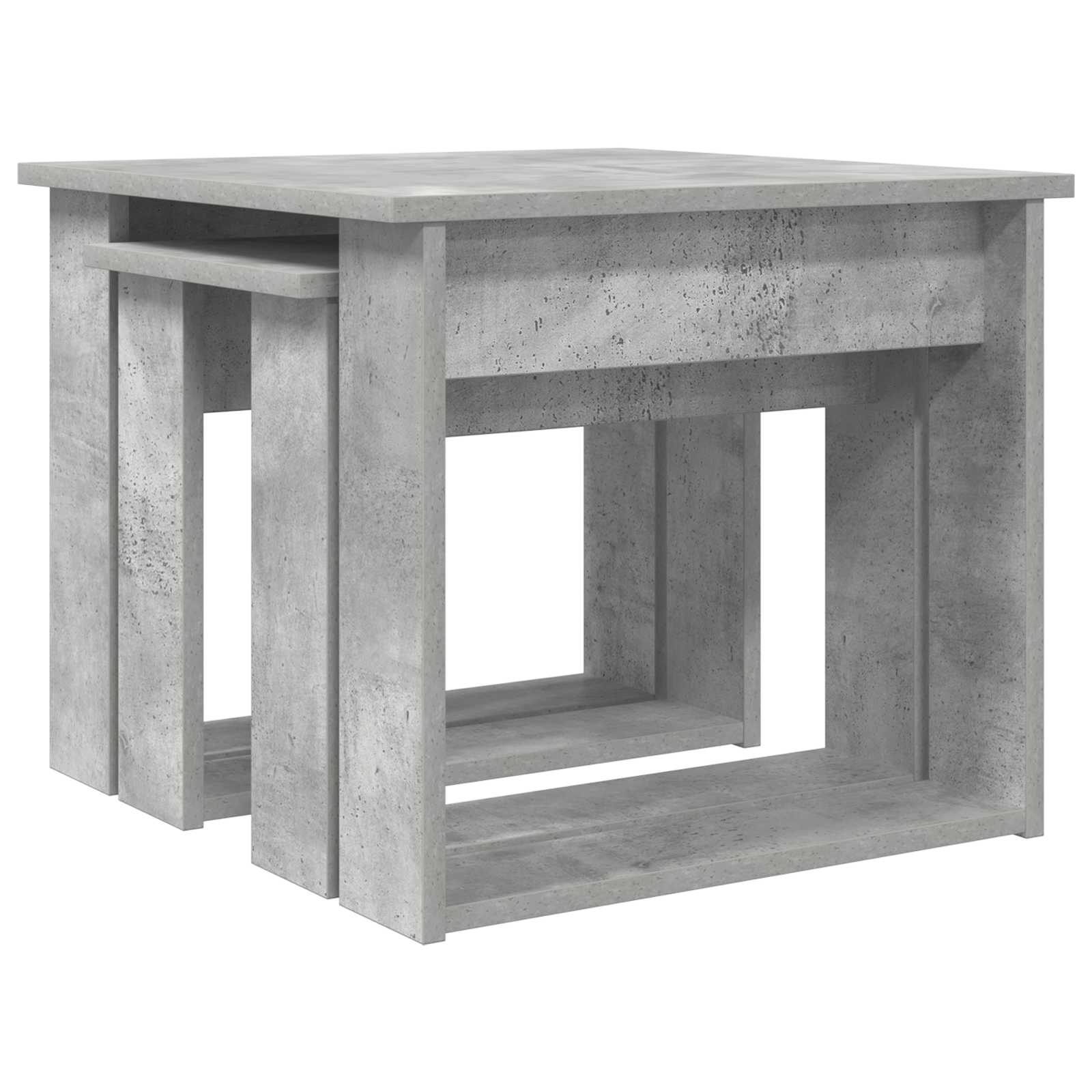 Set di Tavolini da Caffè 2 pcs Grigio cemento Legno multistrato | homemem39