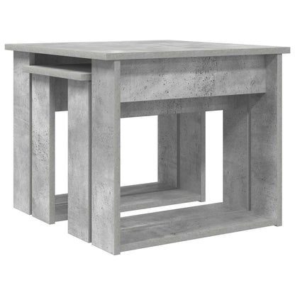 Set di Tavolini da Caffè 2 pcs Grigio cemento Legno multistrato | homemem39