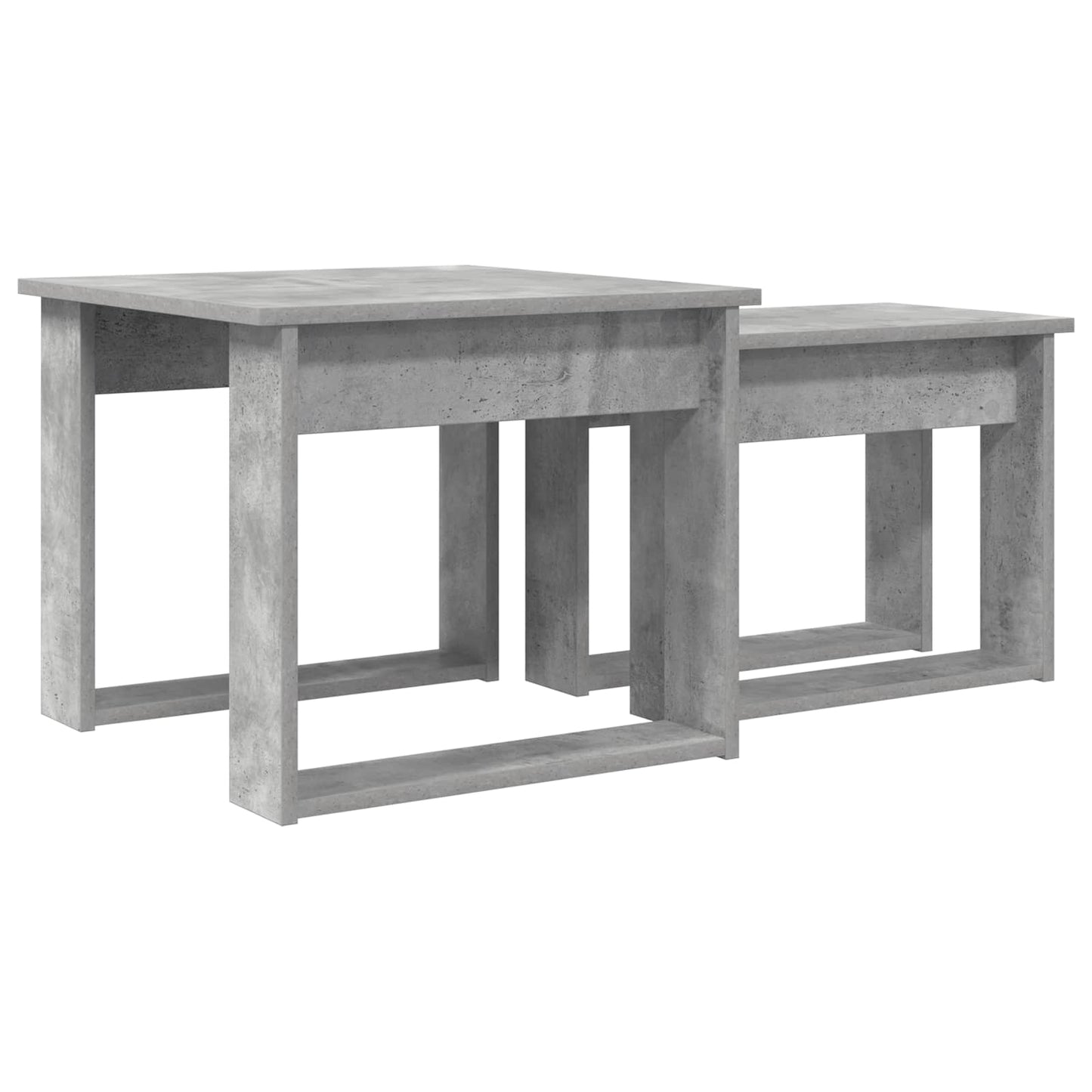 Set di Tavolini da Caffè 2 pcs Grigio cemento Legno multistrato | homemem39
