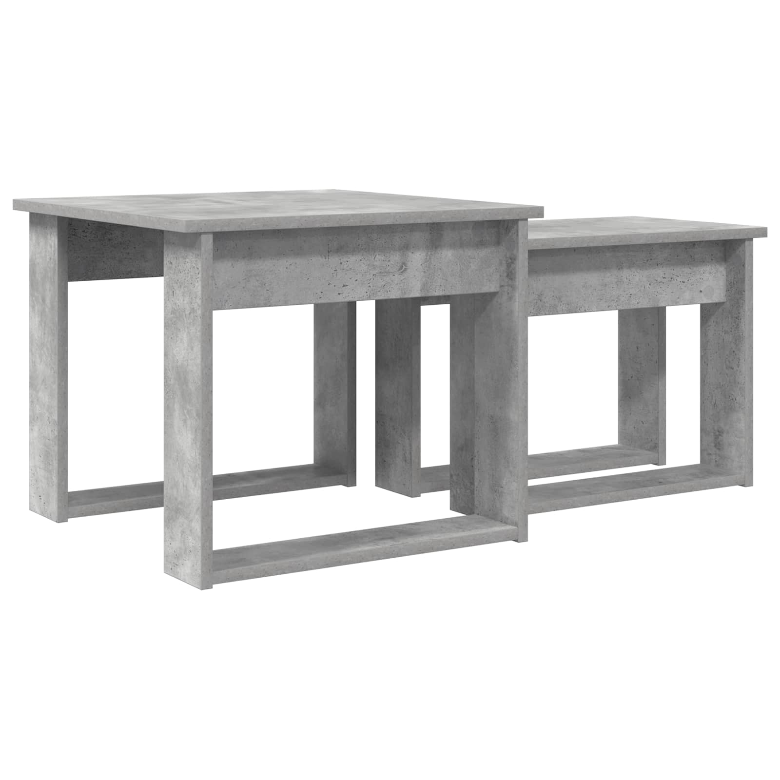 Set di Tavolini da Caffè 2 pcs Grigio cemento Legno multistrato | homemem39
