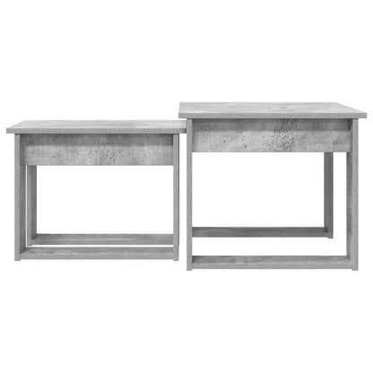 Set di Tavolini da Caffè 2 pcs Grigio cemento Legno multistrato | homemem39