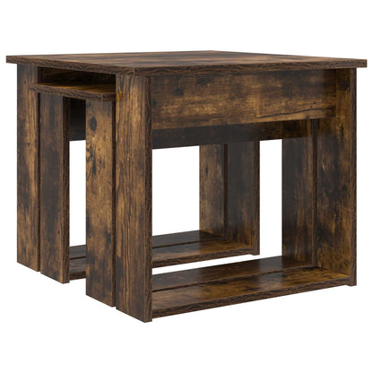 Set di Tavolini da Caffè 2 pcs Rovere fumé Legno multistrato | homemem39