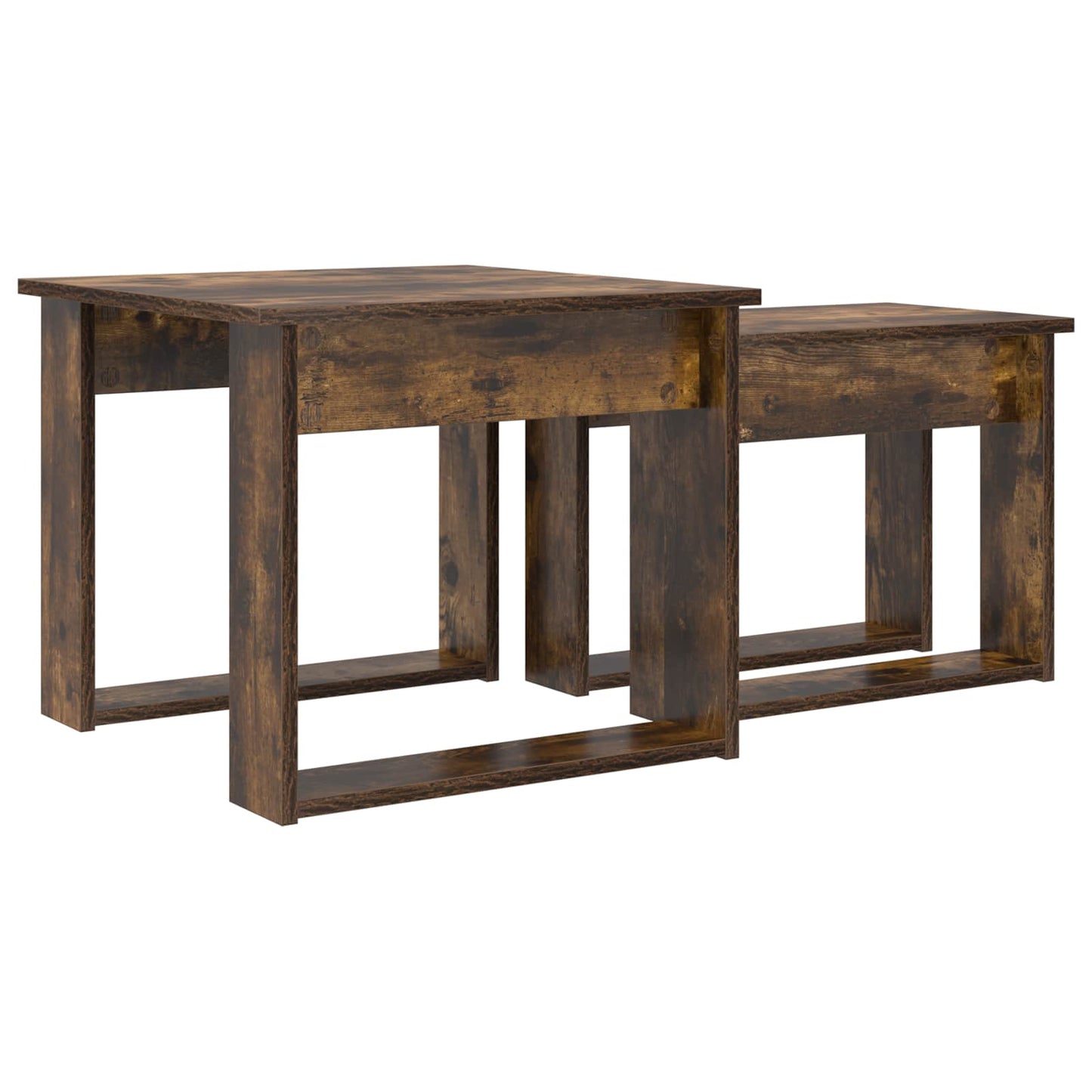 Set di Tavolini da Caffè 2 pcs Rovere fumé Legno multistrato | homemem39
