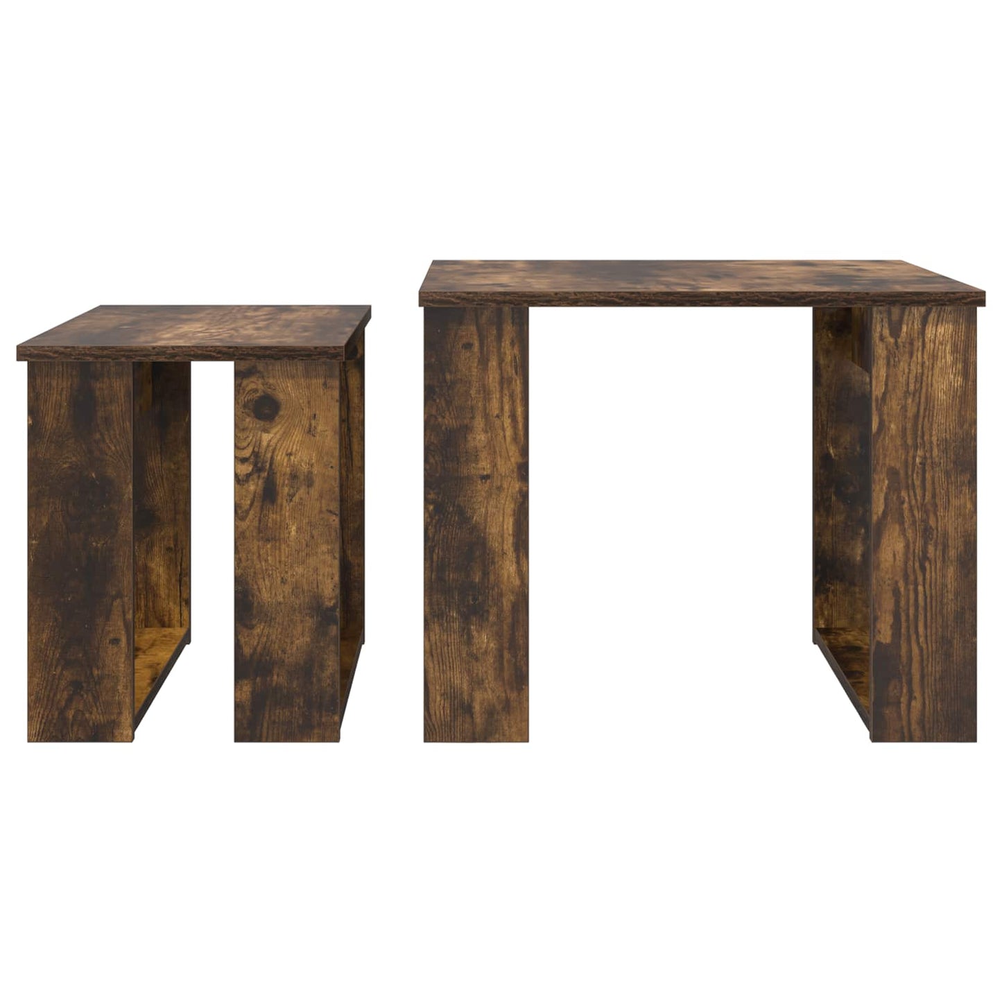 Set di Tavolini da Caffè 2 pcs Rovere fumé Legno multistrato | homemem39