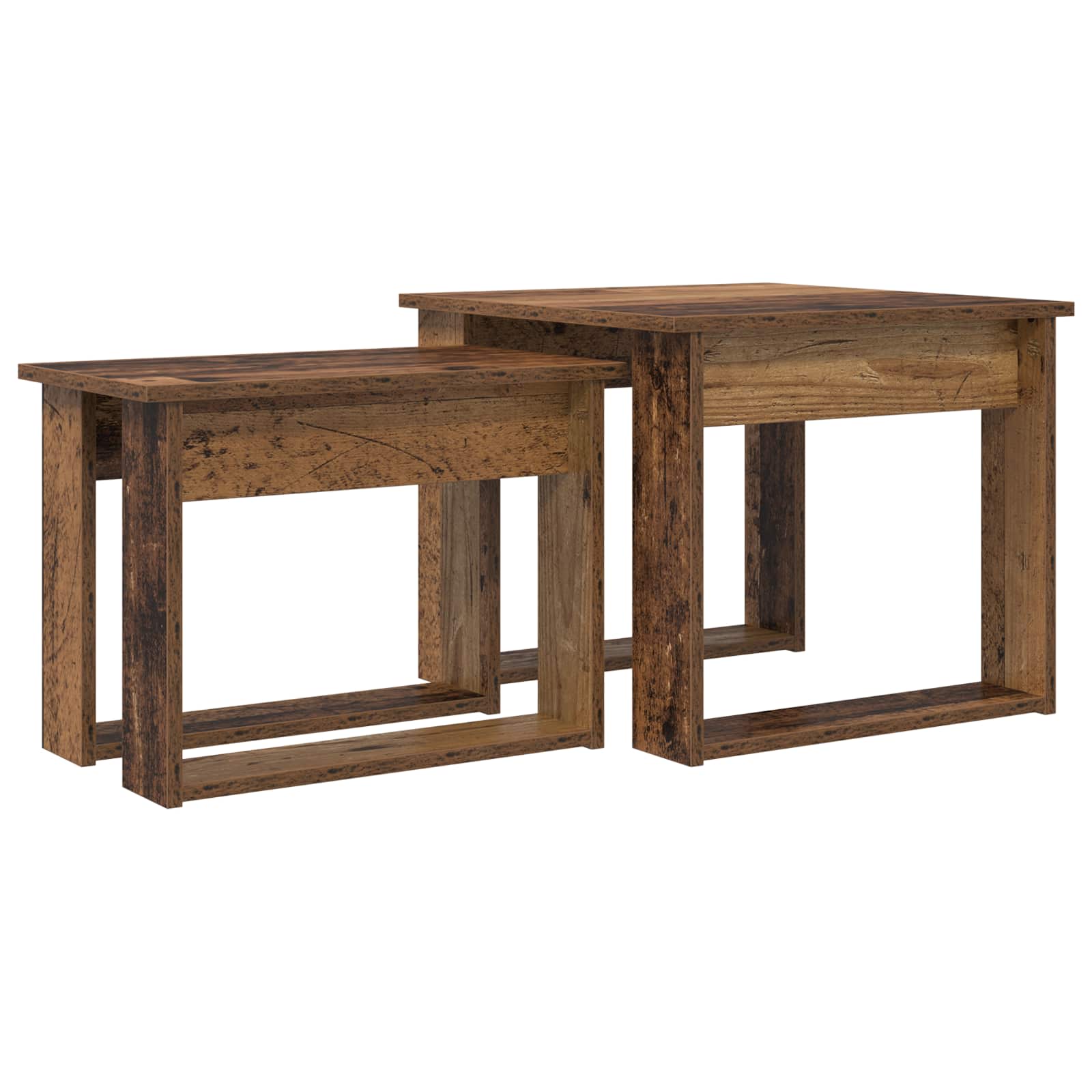 Set di Tavolini da Caffè 2 pcs Legno vecchio Legno multistrato | homemem39