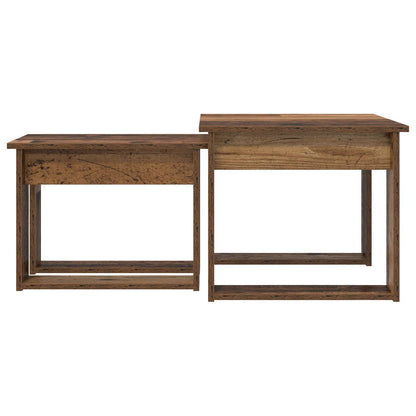 Set di Tavolini da Caffè 2 pcs Legno vecchio Legno multistrato | homemem39
