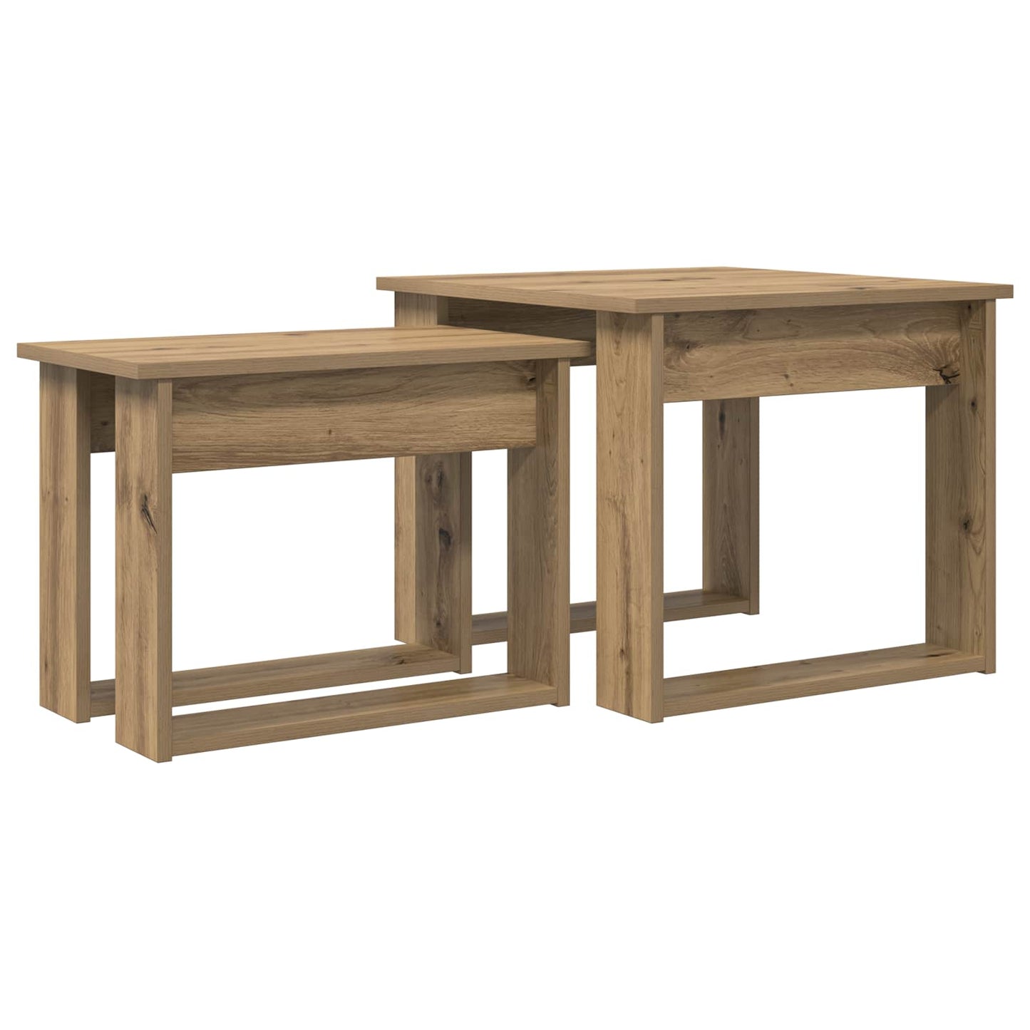 Set di Tavolini da Caffè 2 pcs Rovere artigianale | homemem39
