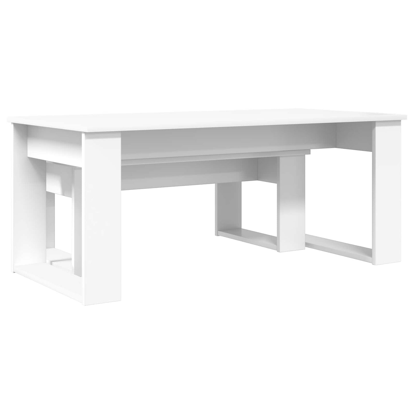 Set di Tavolini da Caffè 2 pcs Bianco Legno multistrato | homemem39