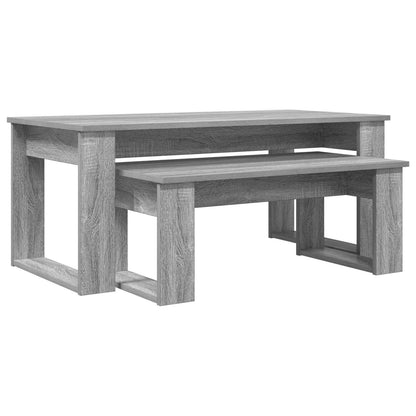 Set di Tavolini da Caffè 2 pcs Grigio Sonoma Legno multistrato | homemem39